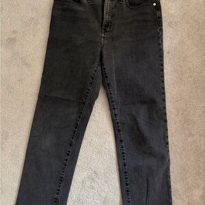 Madewell High-Rise Black Slim Straight Jeans